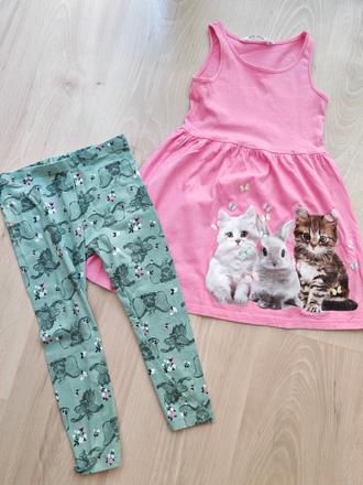 Detské šatyh&m 110/116 a 3/4 legínky, h&m,116