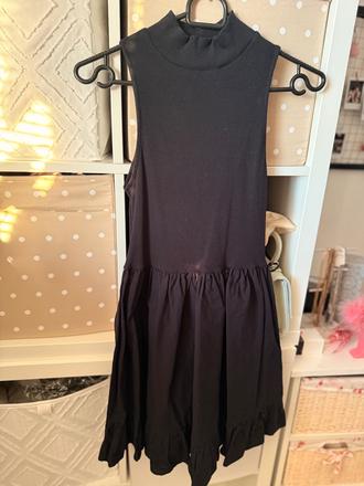 Zara cierne mini kratke saty so stojacikom, zara,m