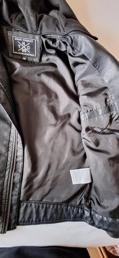 Koženková prechodná bunda, c&a,164