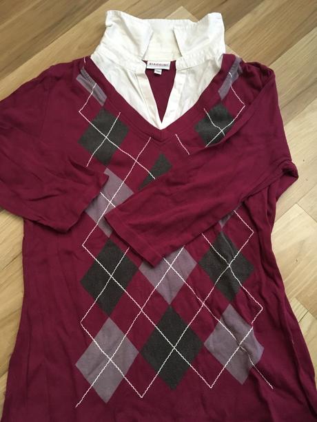 Sveter a všitá košeľa, m