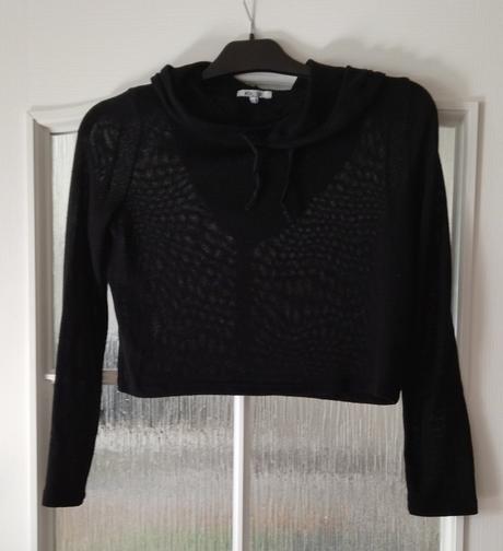 Crop svetrík s kapucňou, gate,xs