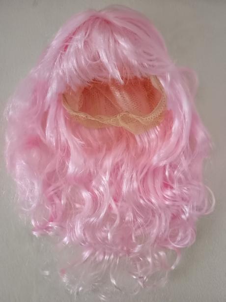 Ružová parochňa sofi - vlnité dlhé vlasy, 
