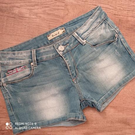 Dámske riflové kraťasy, s