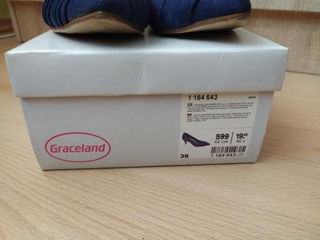 Elegantné tmavomodré lodičky, graceland,39