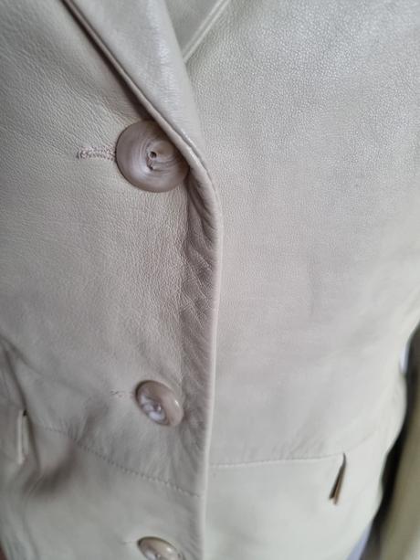 Bledozelenkavé kožené sako 40, 40