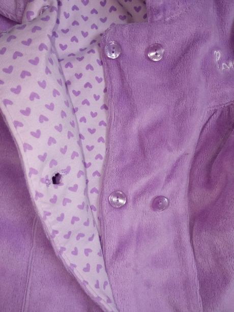 Dievčenský fialový zamatový kabát (80), 80