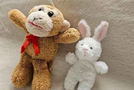 Plyšová hračka opica a zajačik, 