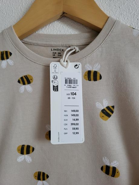 Lindex 104 1x oblečené a nové  14.99e, lindex,104