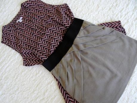 Šifonový top amisu + sukňa madona, veľ. m, m