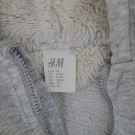 Mikina s huňatou kapucňou, h&m,68