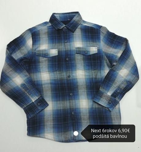 Károvaná košeľa podšitá, next,116