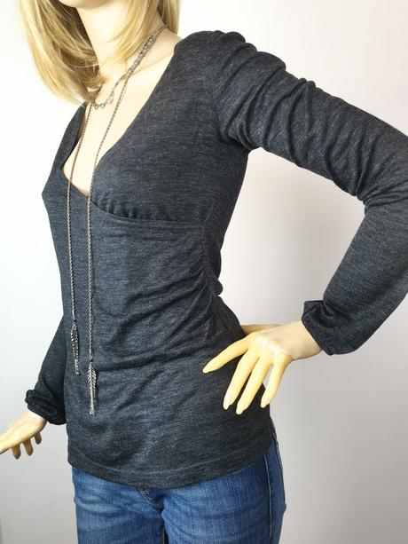 H&m - blúzka na zavinovanie s obsahom merina, h&m,s