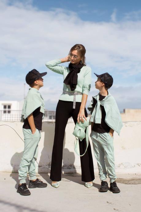 Súprava mikina a tepláky - pale green, h&m,134