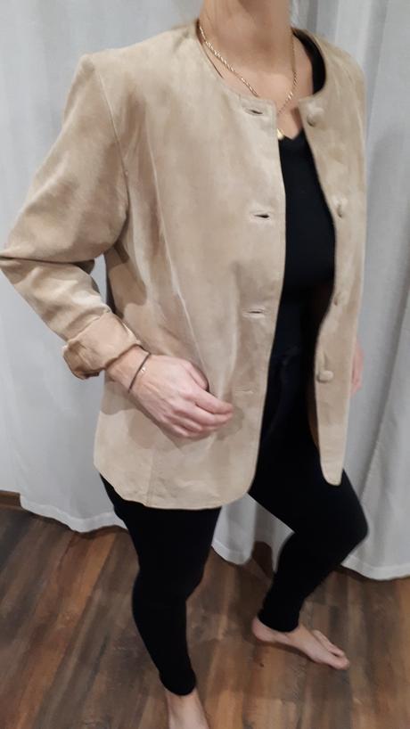 Kožený kabát vintage oversize vel 38/40/42, l