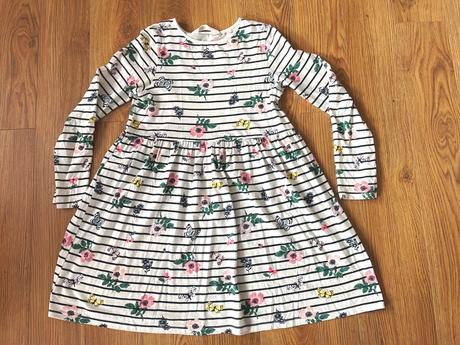 Šaty s kvetmi a motýľmi, h&m,134