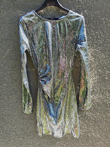 H&m strieborné flitrované šaty, h&m,s