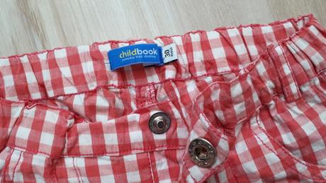 Ružovo-biele štvorčekované kraťasy, benetton,98