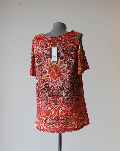 Boho tunika noracora s odhalenými ramenami, s