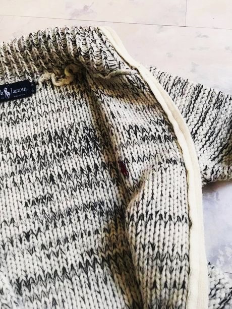 Vlnený sveter na zips polo od rl, ralph lauren,s