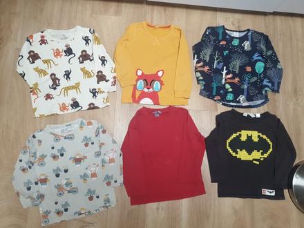 6x tricka s dlhym rukavom lindex h&m, 104