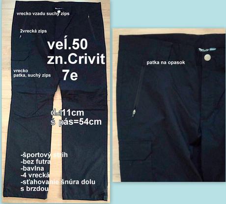 Pánske športové nohavice, veĺ.50, zn.crivit, crivit,50