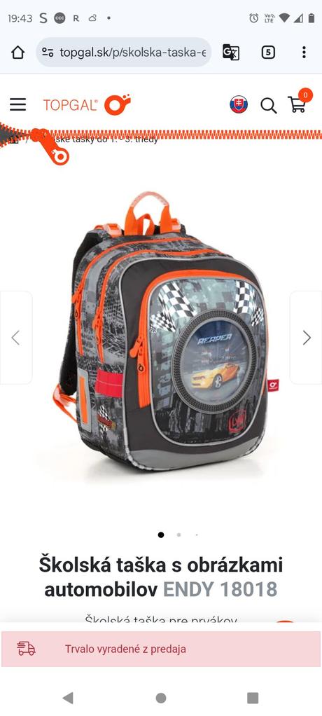 Školská taška topgal, 