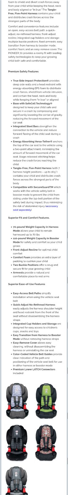 Autosedacka britax pioneer 70, britax