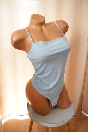 Bledo modrý body top, s, s
