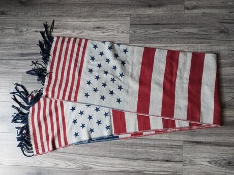 Obrovský šál americká vlajka  186 x 68 cm, 