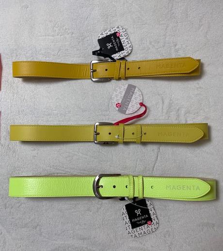 Kožené žlté opasky zn. magenta, 