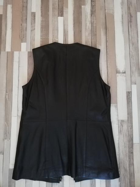 Čierna kožená vesta, xl
