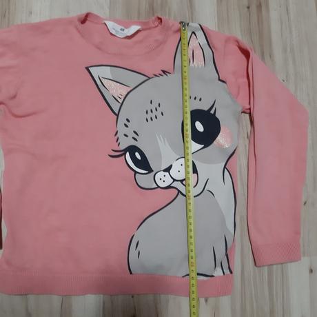 Svetrík s potlačou mačičky, h&m,122