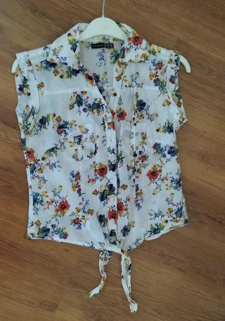 Crop blúzka s viazaním, atmosphere,s