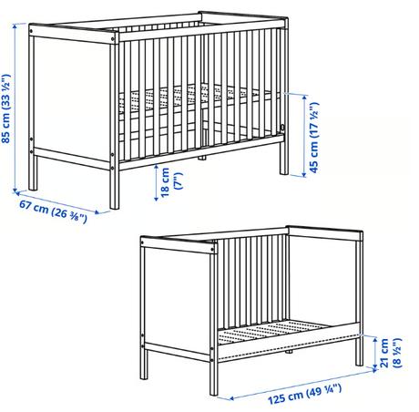 Detska postielka ikea sundvik + matrac + chranic, šírka (cm): 60,dĺžka (cm): 120