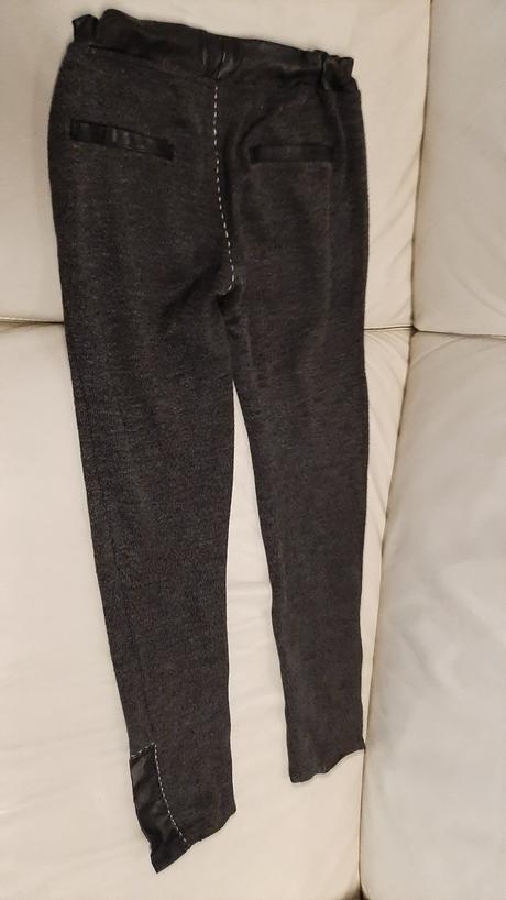 Dievčenské elegantné legíny kombinácia s kožou, mirau,146