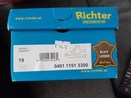 Topánky richter veľkosť 19, richter,19