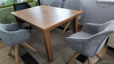 Masívny rozkladací jedálenský stôl, 