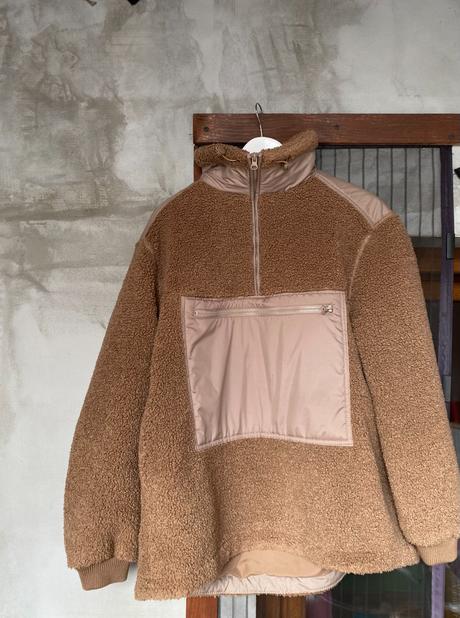 Teddy bunda s veľkým vreckom, h&m,xs