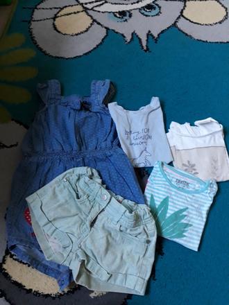 3 x tricko, 1x kratase a letny overal, 86–98