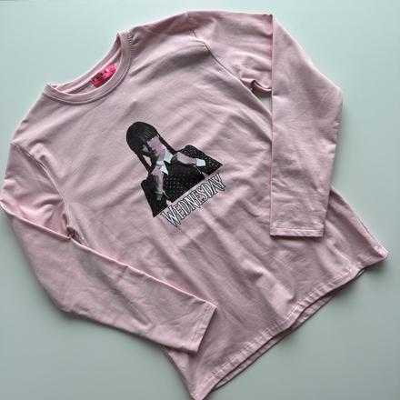 Dievčenské tričko s dlhým rukávom wednesday, 164 / 176