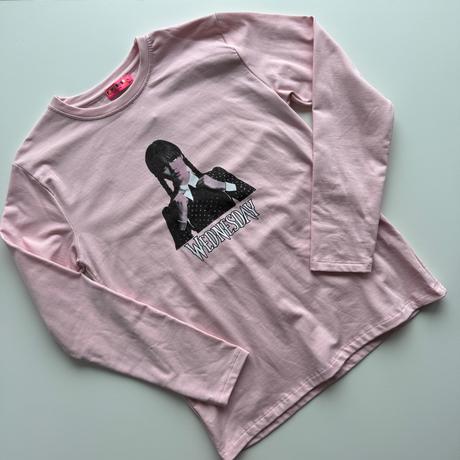 Dievčenské tričko s dlhým rukávom wednesday, 164 / 176