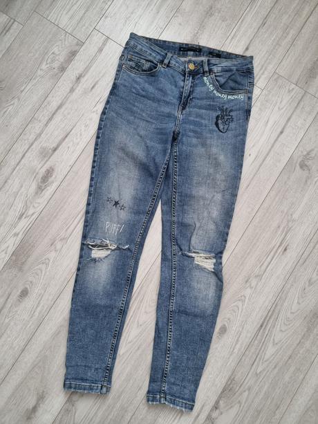 Svetlomodré džínsy s grafikou, denim,36