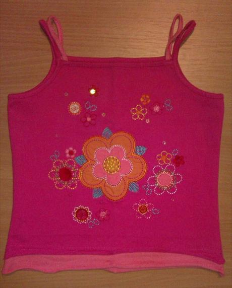 Kvetinkové tielko na leto, krásne aplikácie, 3-4 r, mothercare,104