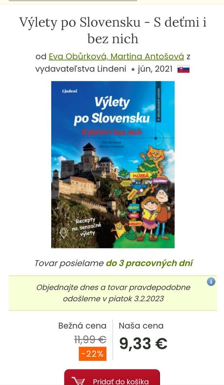 Kniha výlety po slovensku s deťmi, 