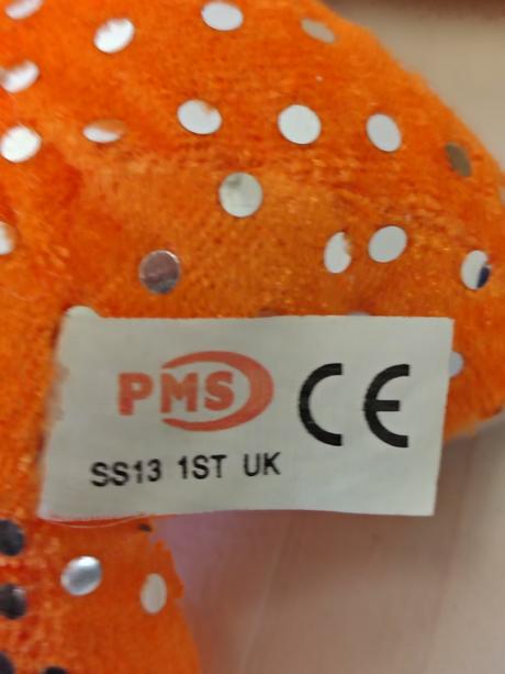 Trblietavý plyšový oranžový zajko pms london 17 cm,