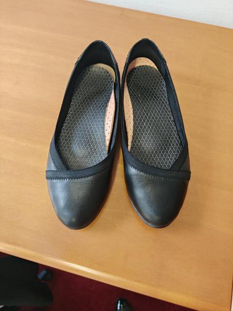 Kožené balerinky s ortopedickou vlozkou, 38