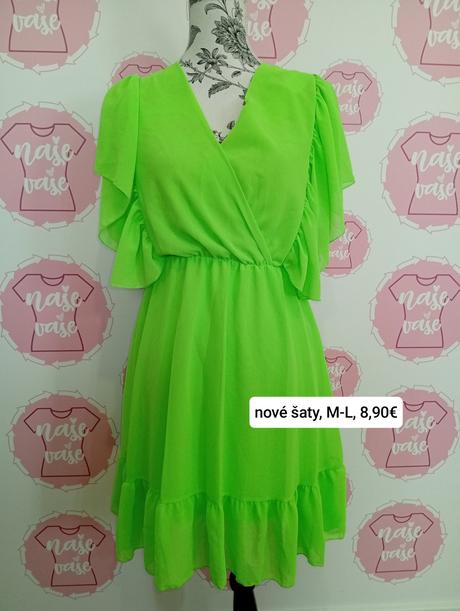 Nové žiarivé šaty m-l, l / m