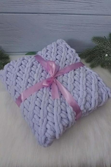 Mäkučká detská puffy deka fialová, 