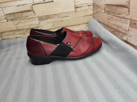 Rieker 37 - dámske kožené bordové našuchovačky, rieker,37