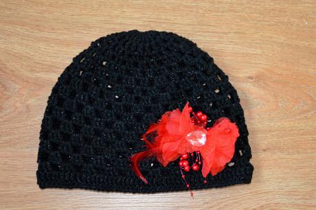 Háčkovaná čiapočka s kvetom, 50 - 158